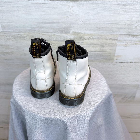 Dr. Martens Toddler 1460 Zavala T White Leather Boots US 10 Side Zip - Picture 7 of 9